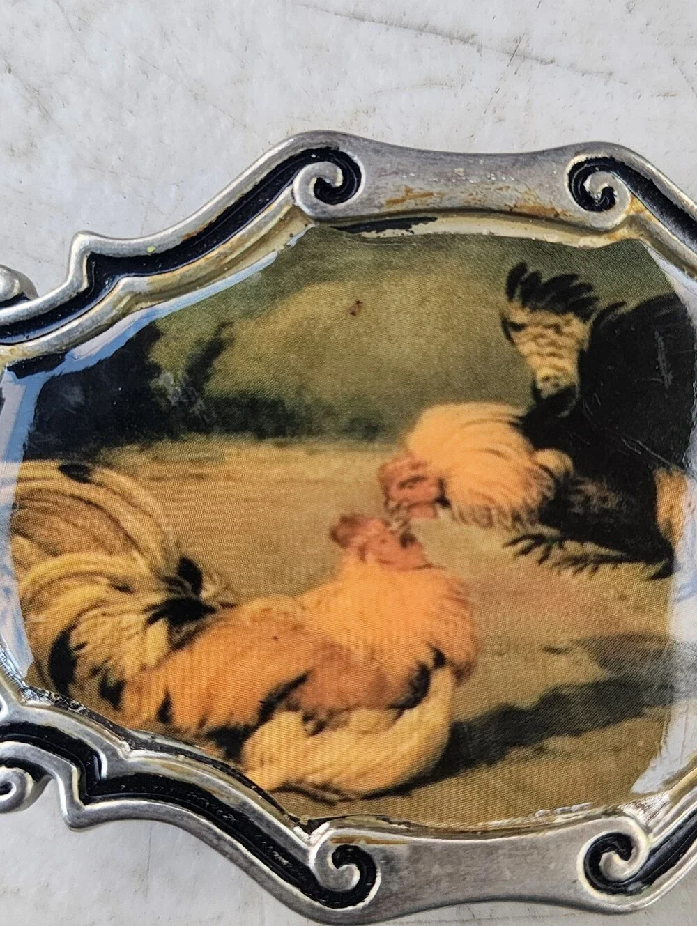 Vintage Roosters Belt Buckle Preowned